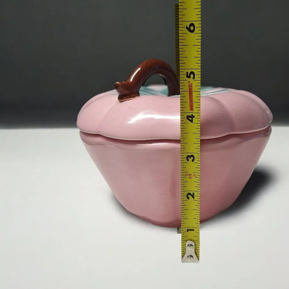 Belmar‎ Vintage Pink Strawberry Ceramic Shaped Serving Set Dip Veggie 6 Pieces
